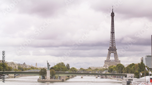Eiffel Tower from Seine river, Paris, France. © Kotkoa