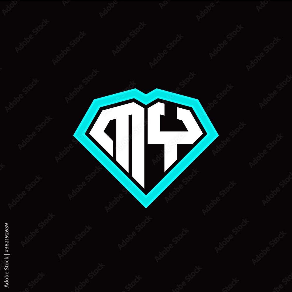 M Y initial letter with unique diamond style logo template vector M Y initial letter with unique diamond style logo template vector