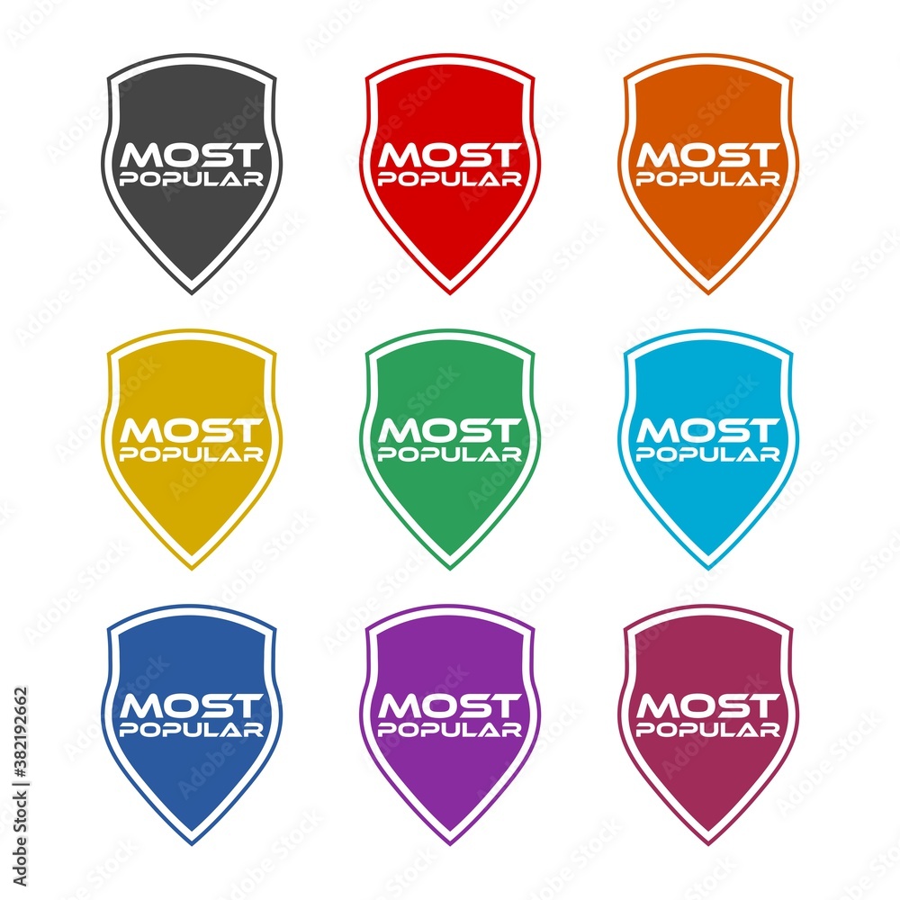 Fototapeta premium Most popular sign icon, color set