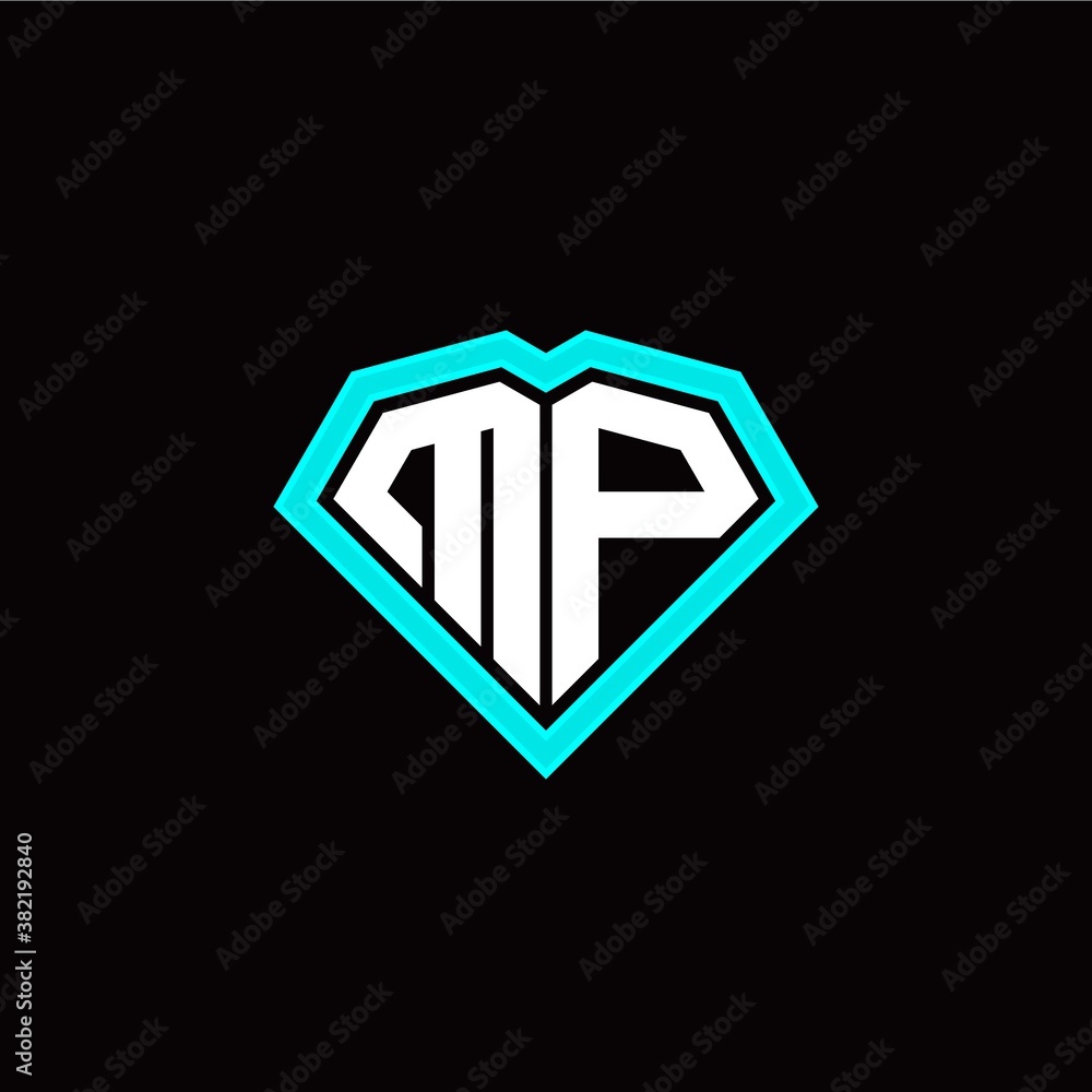 M P initial letter with unique diamond style logo template vector M P initial letter with unique diamond style logo template vector