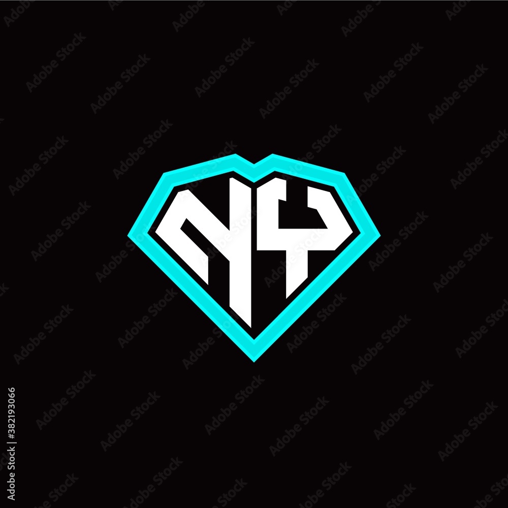 N Y initial letter with unique diamond style logo template vector N Y initial letter with unique diamond style logo template vector