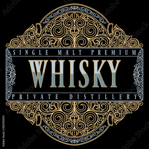 Whisky - ornate vintage decorative label