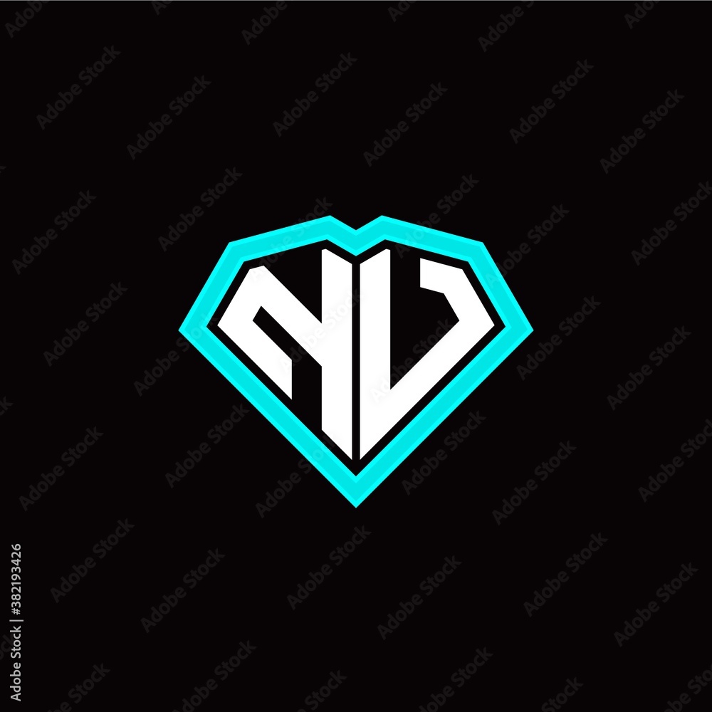 N U initial letter with unique diamond style logo template vector N U initial letter with unique diamond style logo template vector