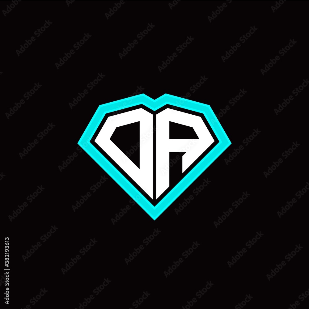 O A initial letter with unique diamond style logo template vector O A initial letter with unique diamond style logo template vector