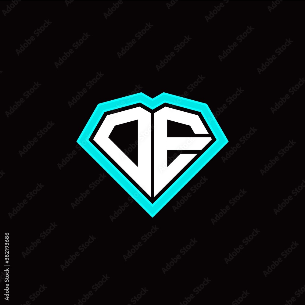 O E initial letter with unique diamond style logo template vector O E initial letter with unique diamond style logo template vector