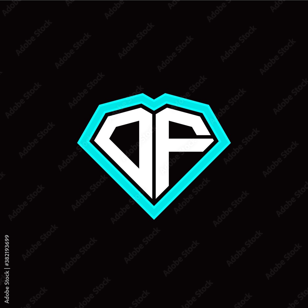 O F initial letter with unique diamond style logo template vector O F initial letter with unique diamond style logo template vector