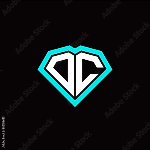 O C initial letter with unique diamond style logo template vector
