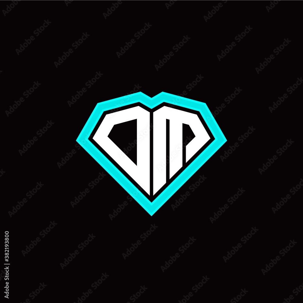 O M initial letter with unique diamond style logo template vector O M initial letter with unique diamond style logo template vector