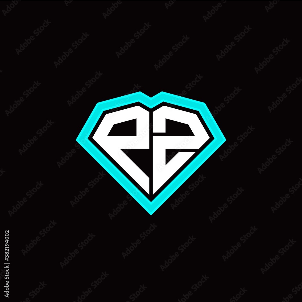 P Z initial letter with unique diamond style logo template vector P Z initial letter with unique diamond style logo template vector