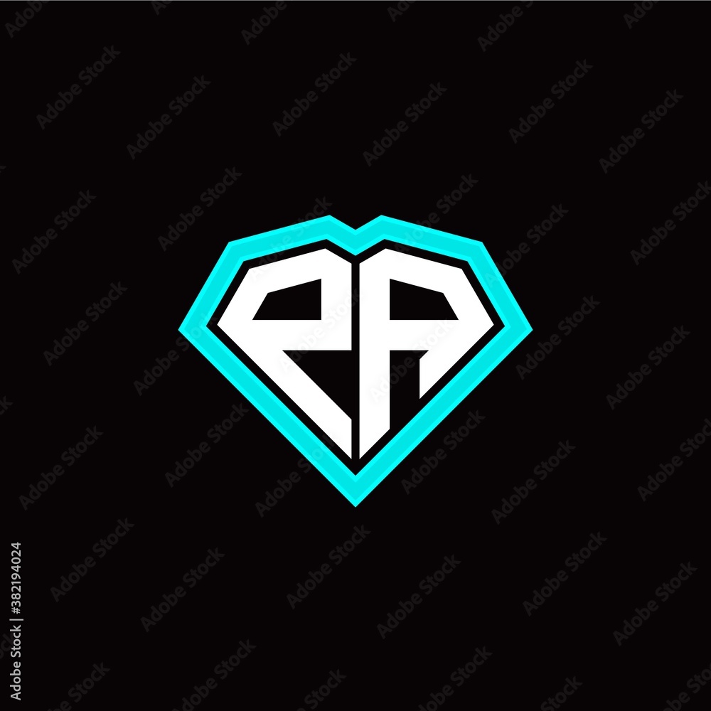 P A initial letter with unique diamond style logo template vector P A initial letter with unique diamond style logo template vector