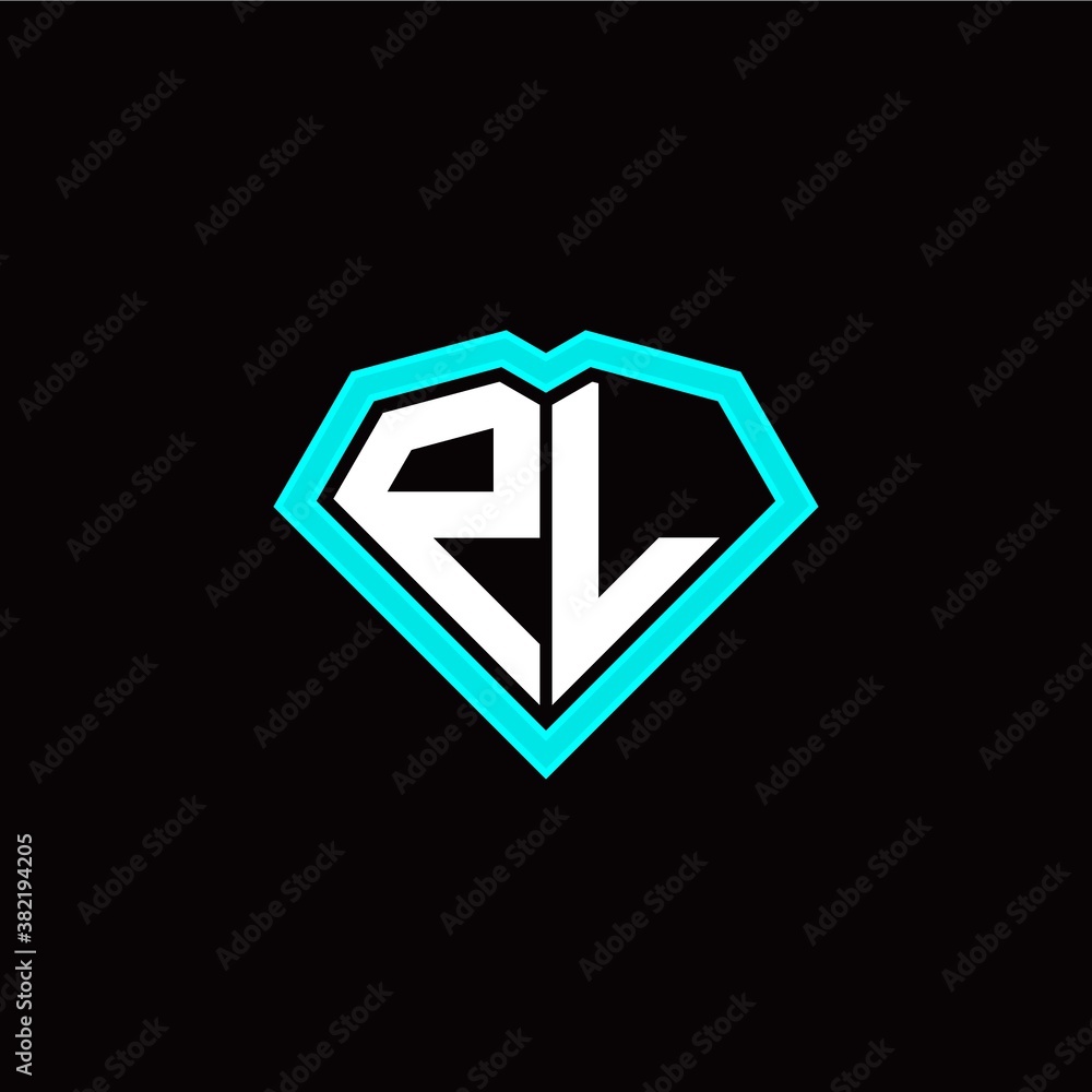 P L initial letter with unique diamond style logo template vector P L initial letter with unique diamond style logo template vector