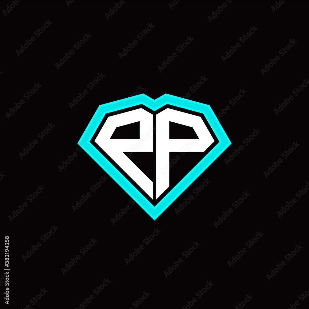 Obraz premium P P initial letter with unique diamond style logo template vector