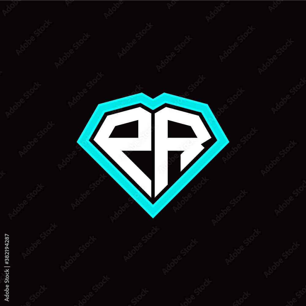 P R initial letter with unique diamond style logo template vector P R initial letter with unique diamond style logo template vector