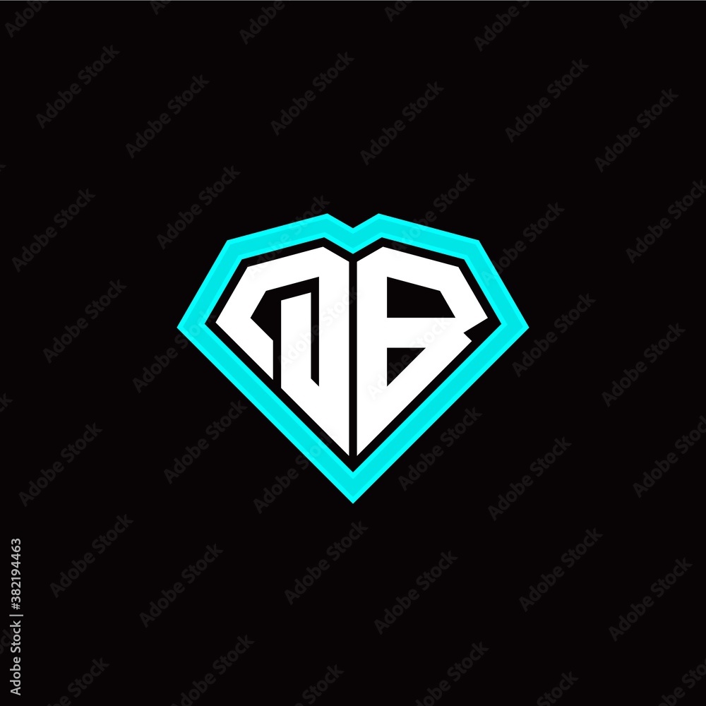 Q B initial letter with unique diamond style logo template vector Q B initial letter with unique diamond style logo template vector