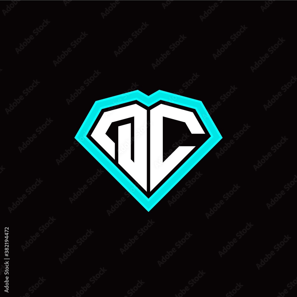 Q C initial letter with unique diamond style logo template vector Q C initial letter with unique diamond style logo template vector