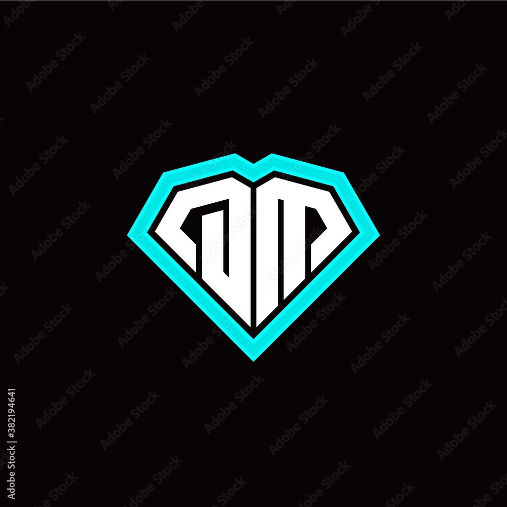 Q M initial letter with unique diamond style logo template vector Q M initial letter with unique diamond style logo template vector
