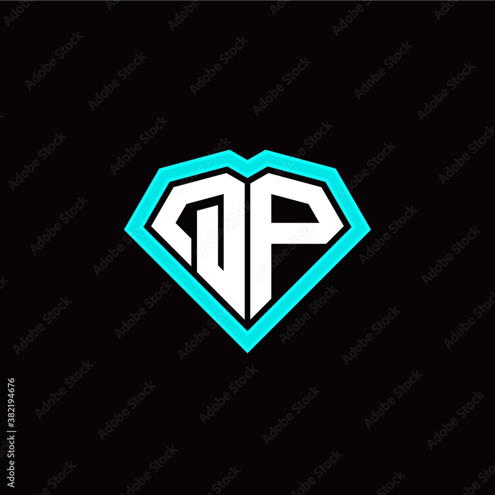 Q P initial letter with unique diamond style logo template vector Q P initial letter with unique diamond style logo template vector