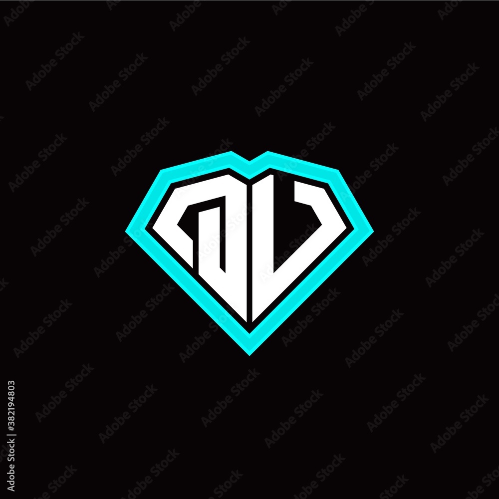 Q U initial letter with unique diamond style logo template vector Q U initial letter with unique diamond style logo template vector