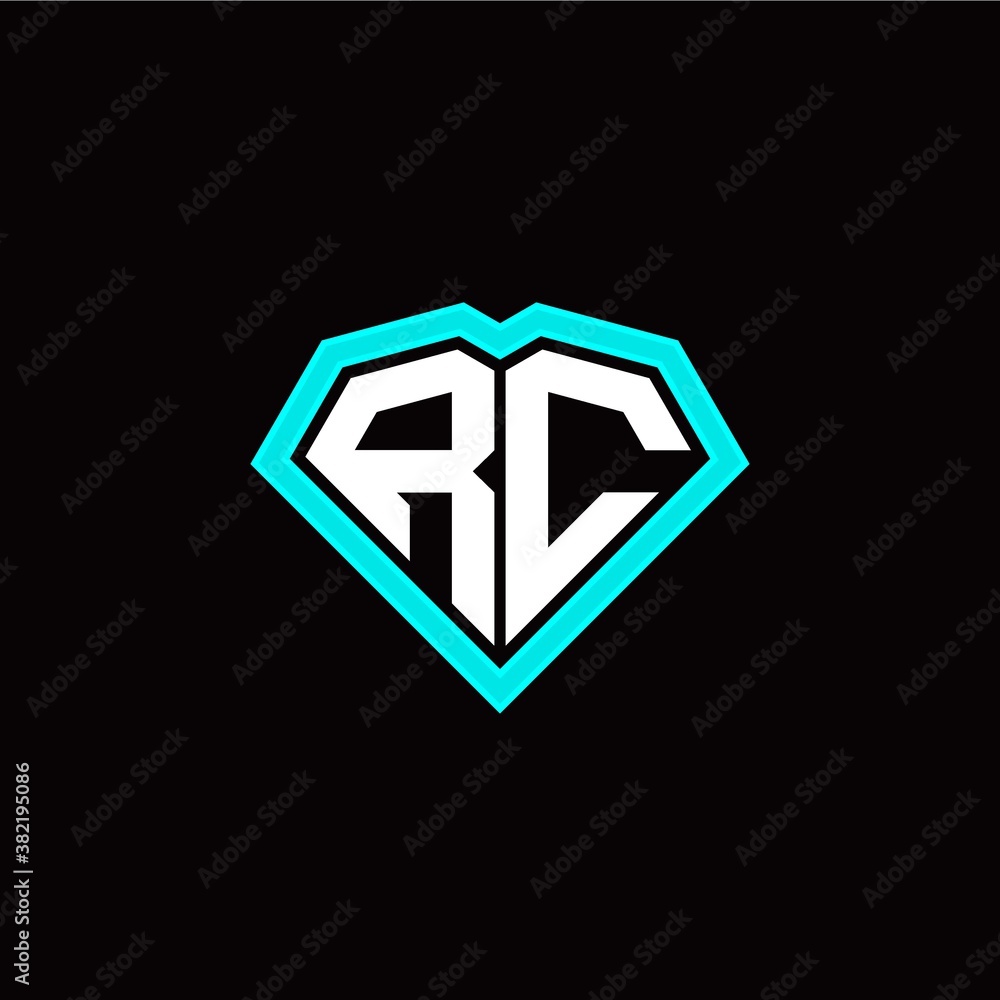 R C initial letter with unique diamond style logo template vector R C initial letter with unique diamond style logo template vector