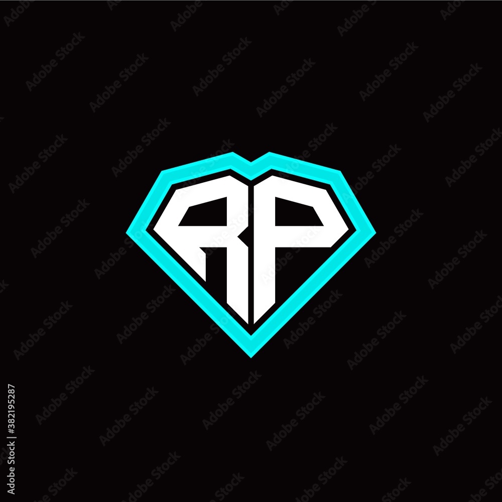 R P initial letter with unique diamond style logo template vector R P initial letter with unique diamond style logo template vector