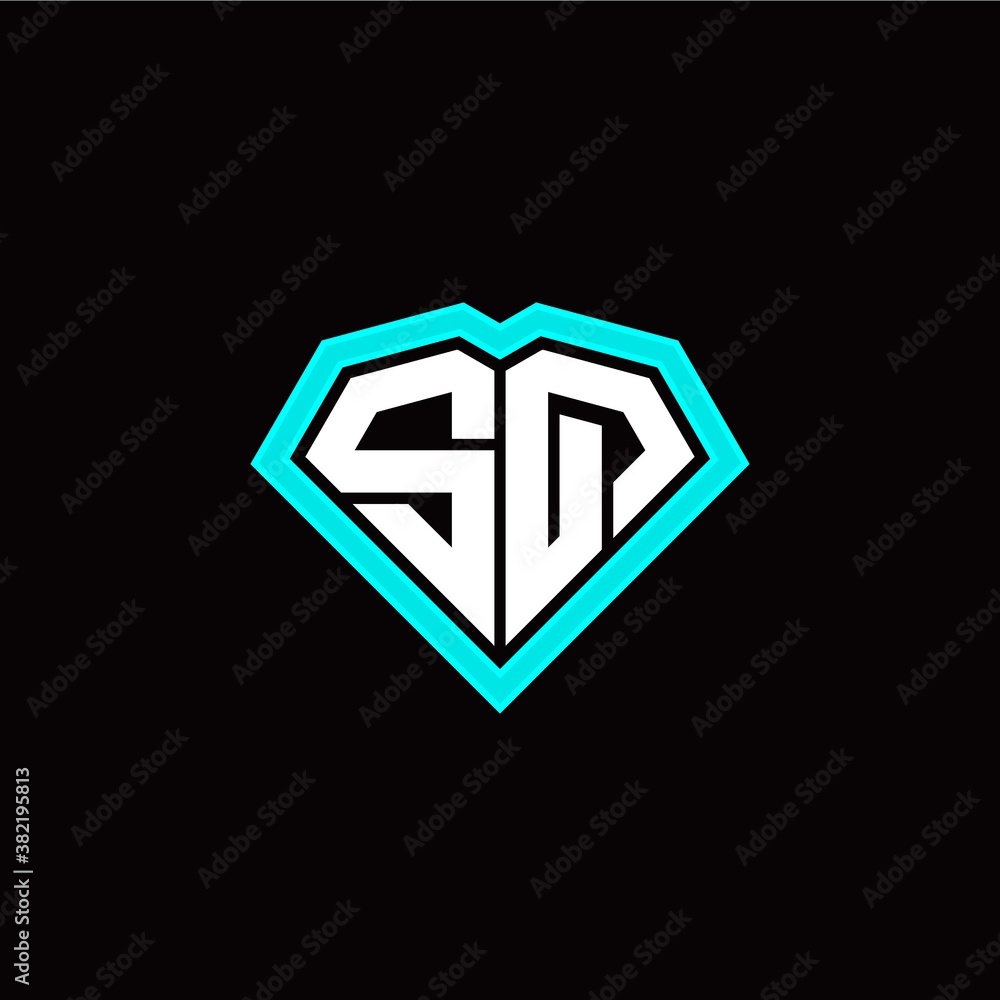 S Q initial letter with unique diamond style logo template vector S Q initial letter with unique diamond style logo template vector