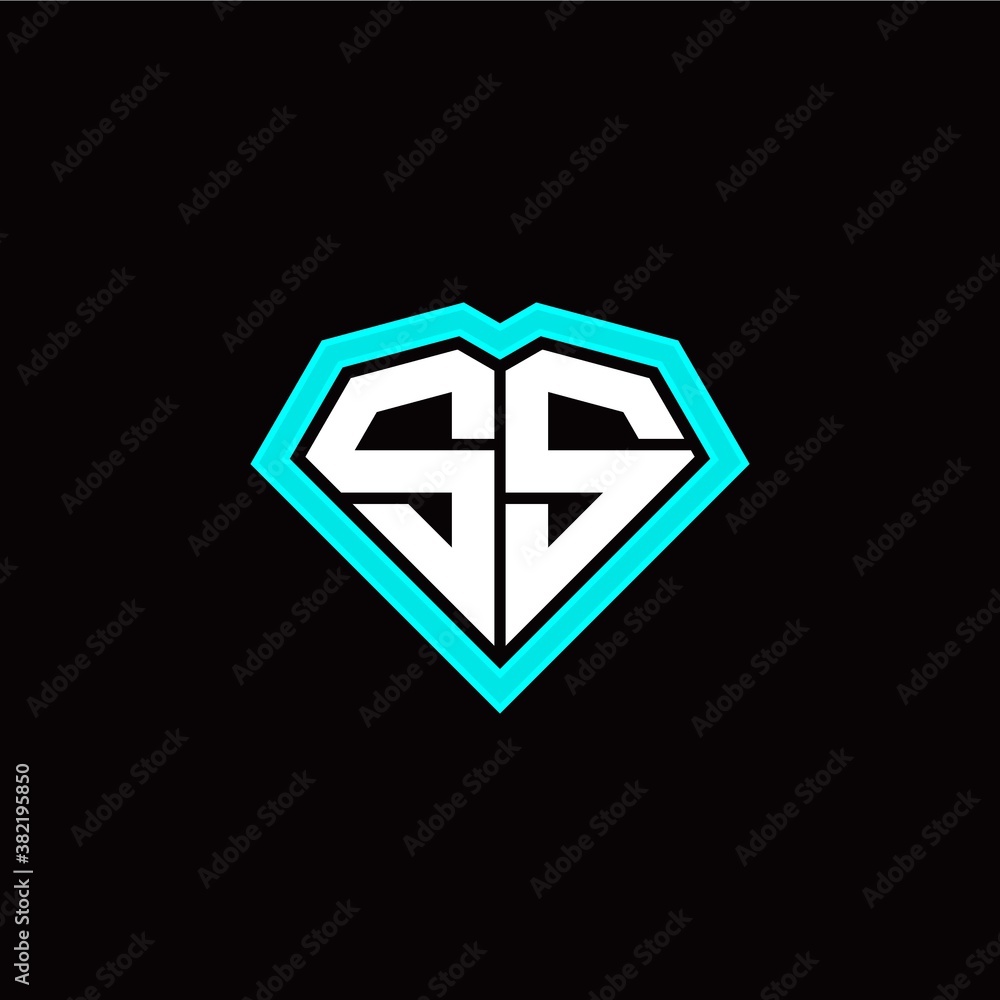 Fototapeta premium S S initial letter with unique diamond style logo template vector