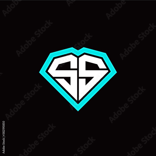 S S initial letter with unique diamond style logo template vector