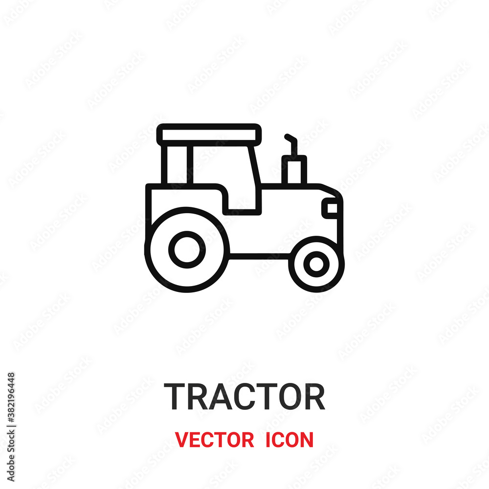 tractor icon vector symbol. tractor symbol icon vector for your design. Modern outline icon for your website and mobile app design.