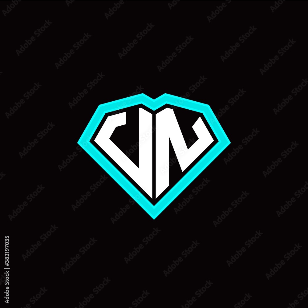 U N initial letter with unique diamond style logo template vector U N initial letter with unique diamond style logo template vector