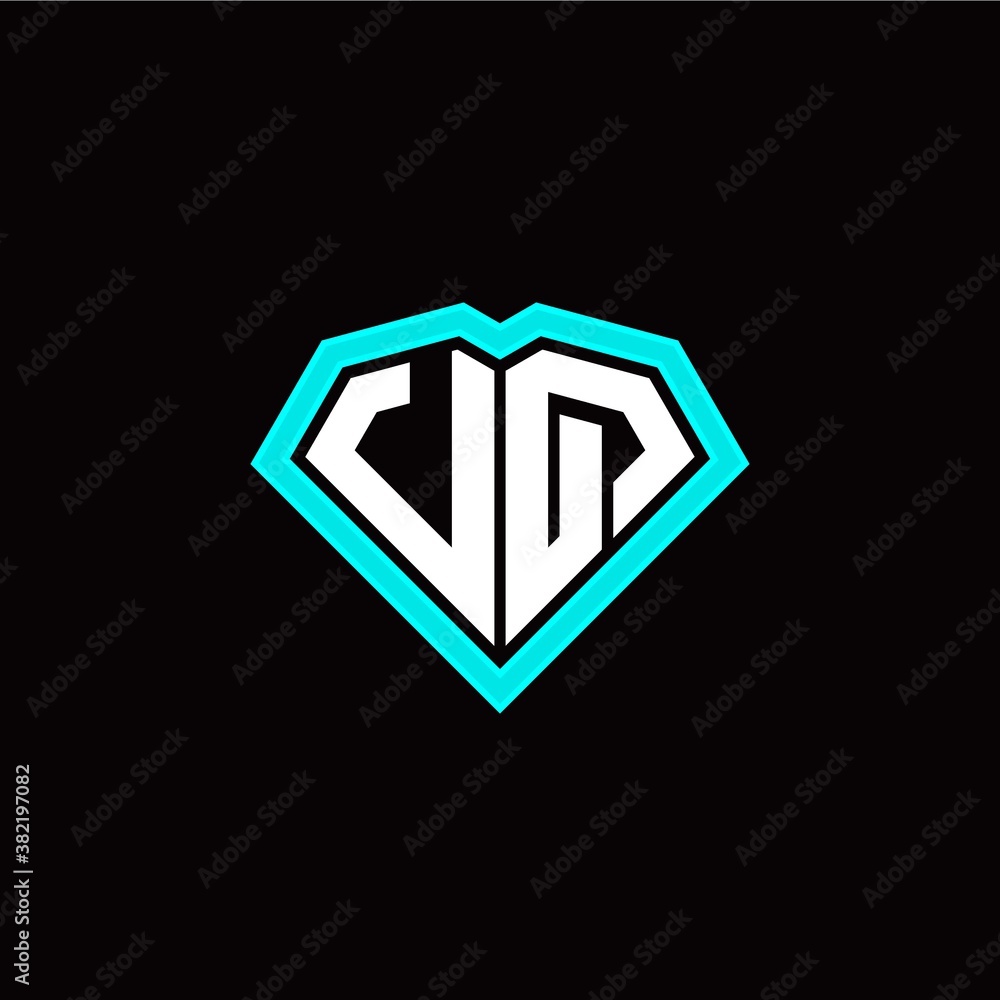U Q initial letter with unique diamond style logo template vector U Q initial letter with unique diamond style logo template vector