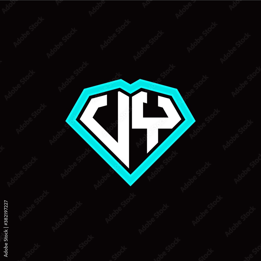 U Y initial letter with unique diamond style logo template vector U Y initial letter with unique diamond style logo template vector