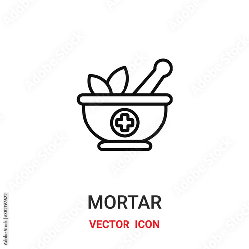 mortar icon vector symbol. mortar symbol icon vector for your design. Modern outline icon for your website and mobile app design.