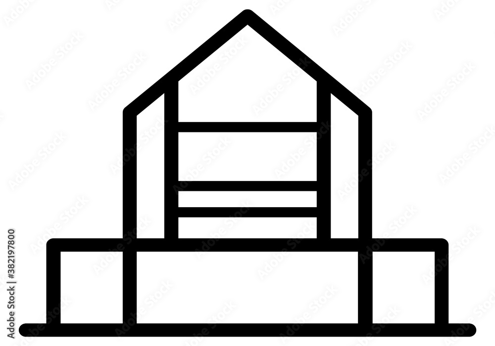 urban Building illustration black an white vector icon isolated on white background urban Building illustration black an white vector icon isolated on white background