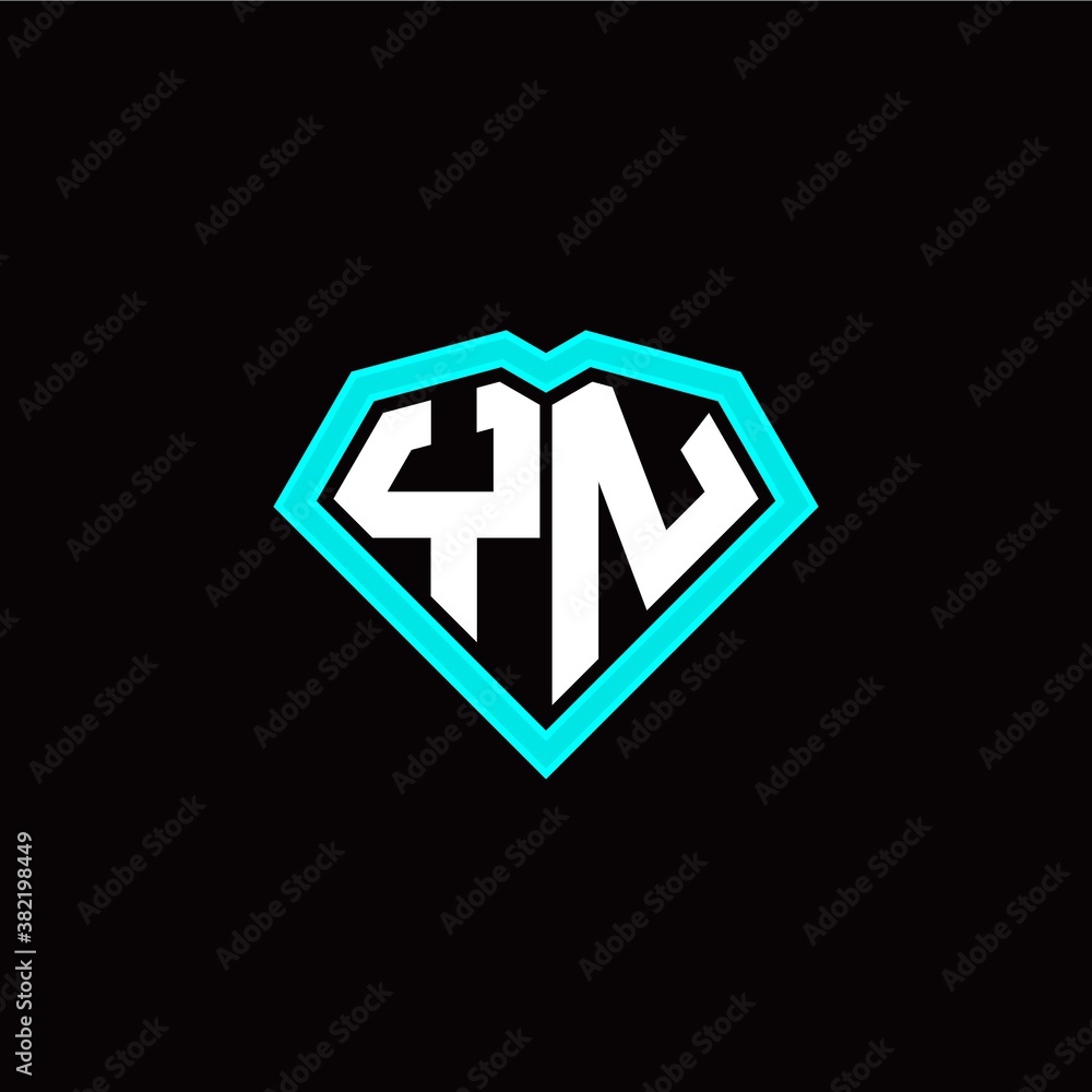 Y N initial letter with unique diamond style logo template vector Y N initial letter with unique diamond style logo template vector