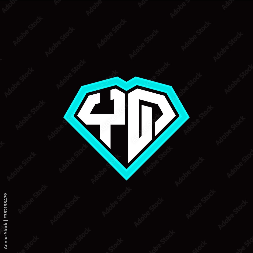 Y Q initial letter with unique diamond style logo template vector Y Q initial letter with unique diamond style logo template vector