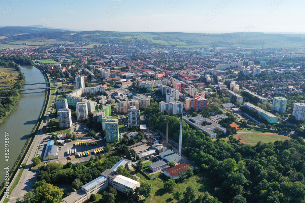 Aerial view of the town of Hlohovec in Slovakia Aerial view of the town of Hlohovec in Slovakia
