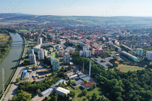 Aerial view of the town of Hlohovec in Slovakia