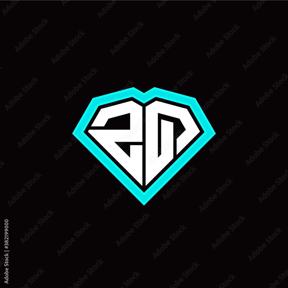 Z Q initial letter with unique diamond style logo template vector Z Q initial letter with unique diamond style logo template vector