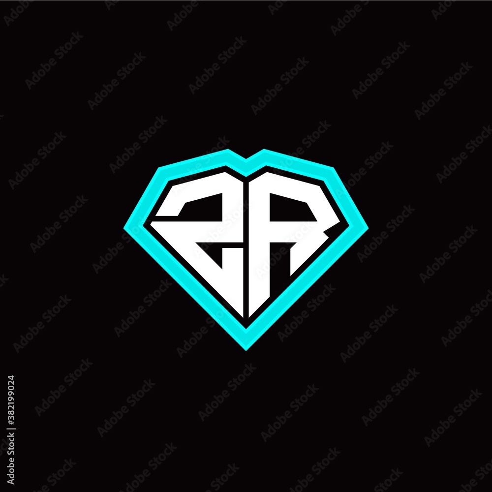Z R initial letter with unique diamond style logo template vector Z R initial letter with unique diamond style logo template vector