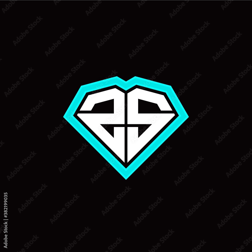 Fototapeta premium Z S initial letter with unique diamond style logo template vector