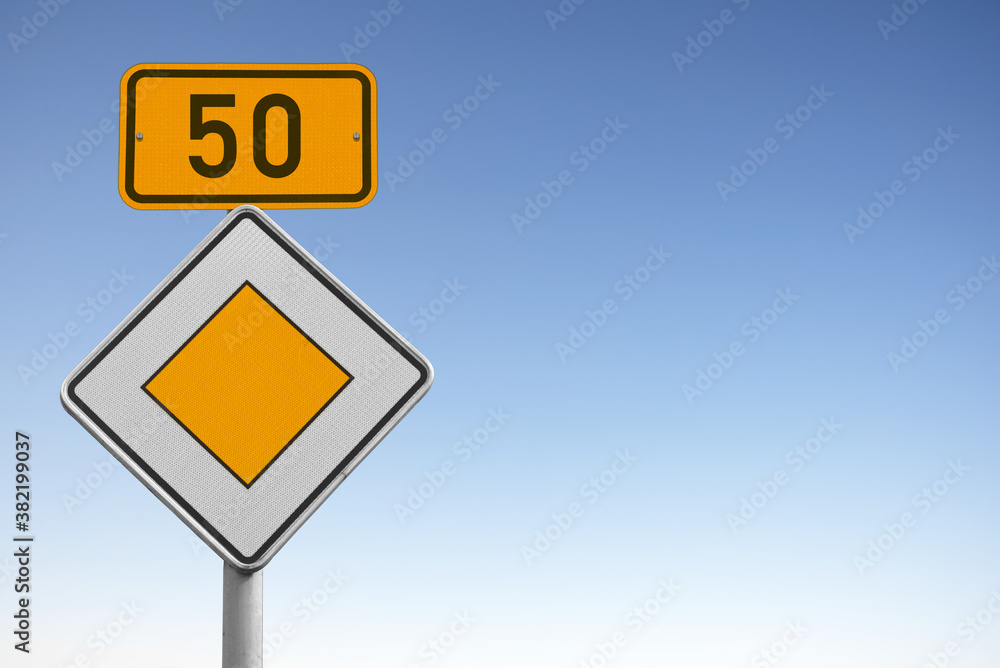 Bundesstraße 50, B 50, Verkehrsschild Bundesstraße 50, B 50, Verkehrsschild
