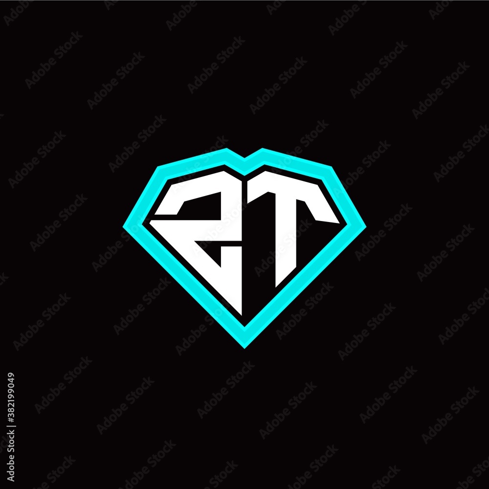 Z T initial letter with unique diamond style logo template vector Z T initial letter with unique diamond style logo template vector