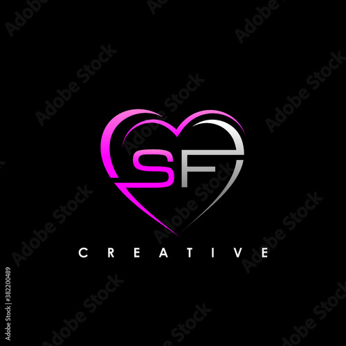 SF Letter Logo Design Template Vector
