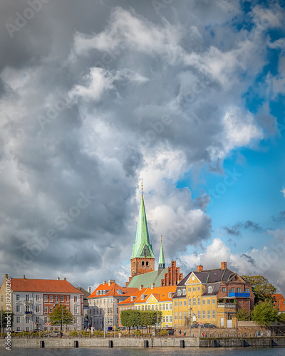 Helsingor Harbour Cityscape with Cloudscape