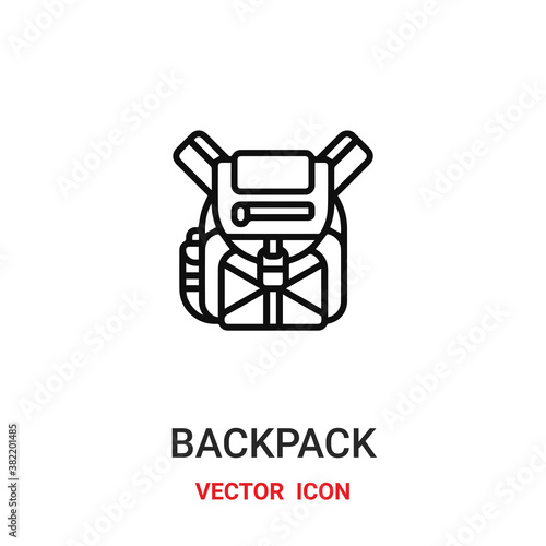 Back pack vector icon. Modern, simple flat vector illustration for website or mobile app.Bag or backbag symbol, logo illustration. Pixel perfect vector graphics