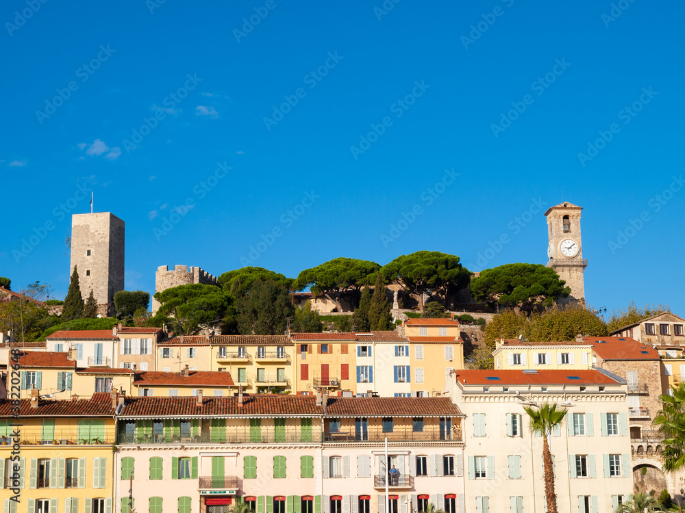 Old Town and castle in Cannes, French Riviera, Cote d'Azur, southern France