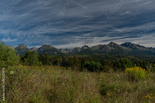 Rock hills in Vysoke Tatry mountains in Slovakia in summer sunny day