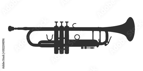 Vector trumpet on white background.