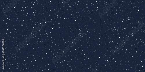 Сosmic, cosmos, night sky, galaxy with tiny dots, stars pattern, starry text background. Elongated rectangle shape. Hand drawn falling snow, dot snowflakes, specks, splash, spray winter texture. 