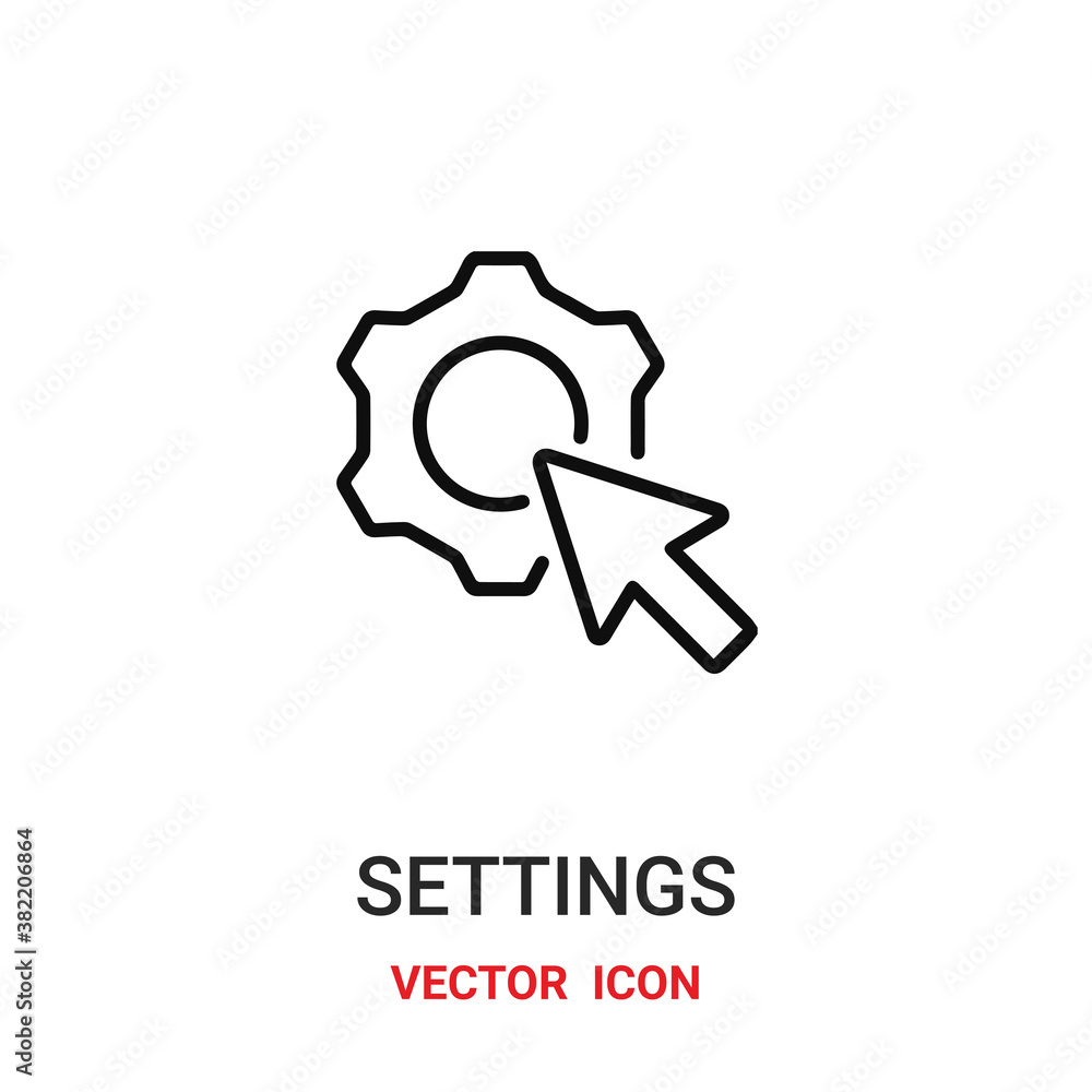 settings icon vector symbol. settings symbol icon vector for your design. Modern outline icon for your website and mobile app design.
